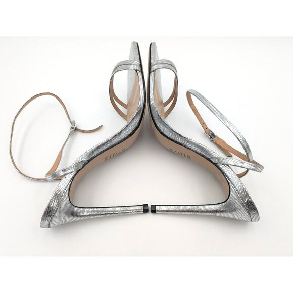 Schutz Altina Women's Embossed Leather Sandals Prata Silver Size US10B EU40 - Picture 4 of 10